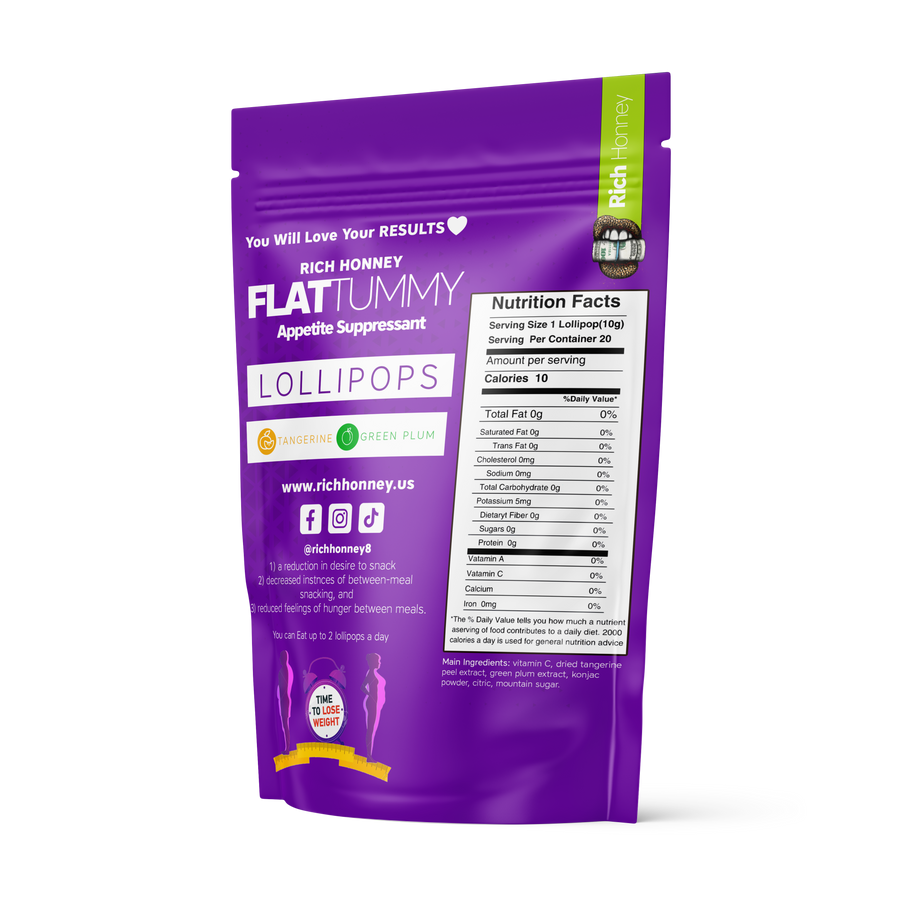Flat Tummy "Appetite Suppressant" Lollipops Rich Honney