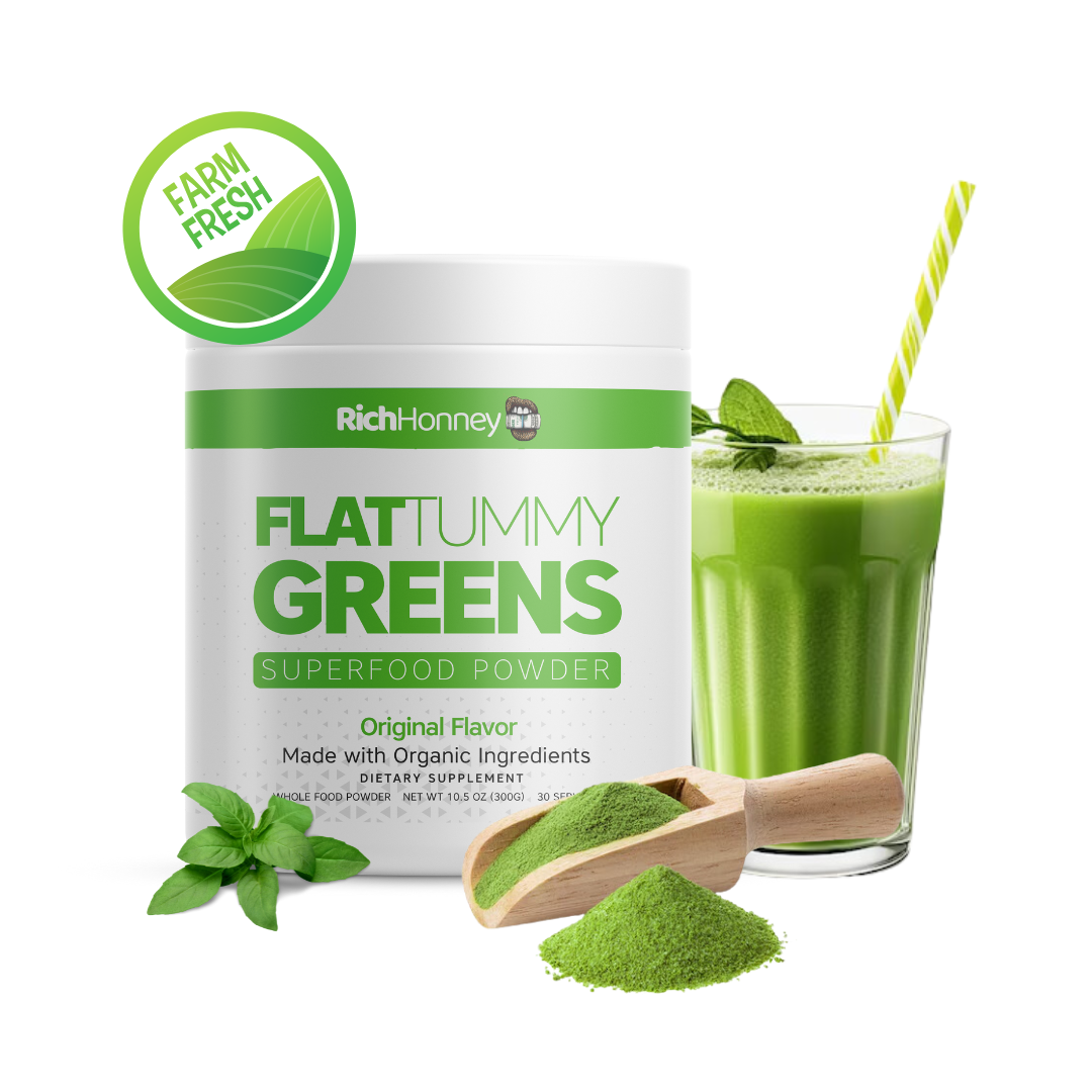 Superfood  Rich Honney Flat Tummy SuperGreens Powder